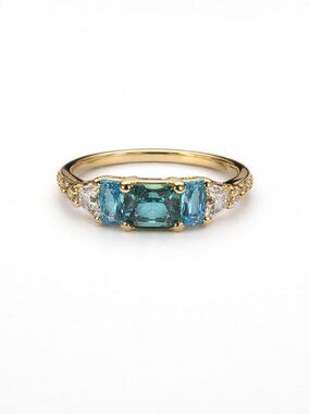 Bomb Party “Capturing Greatness” Paraiba Tourmaline Ring Size 7 NWT